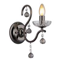 Wandleuchte Camila Schwarzchrom max. 40 Watt - Klar/Schwarzchrom, KONVENTIONELL, Glas/Metall (14/24/33cm) - Globo