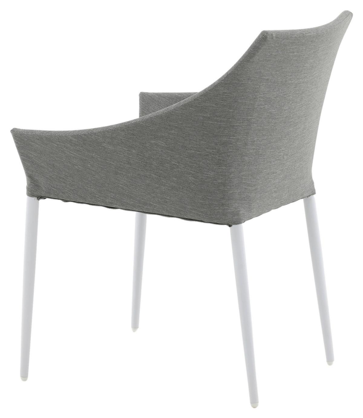 Gartenstuhl 2er-Set Spoga ca. 60x81x62 cm Grau/Weiß - Weiß/Grau, KONVENTIONELL, Textil/Metall (60/81/62cm) - Gardenson