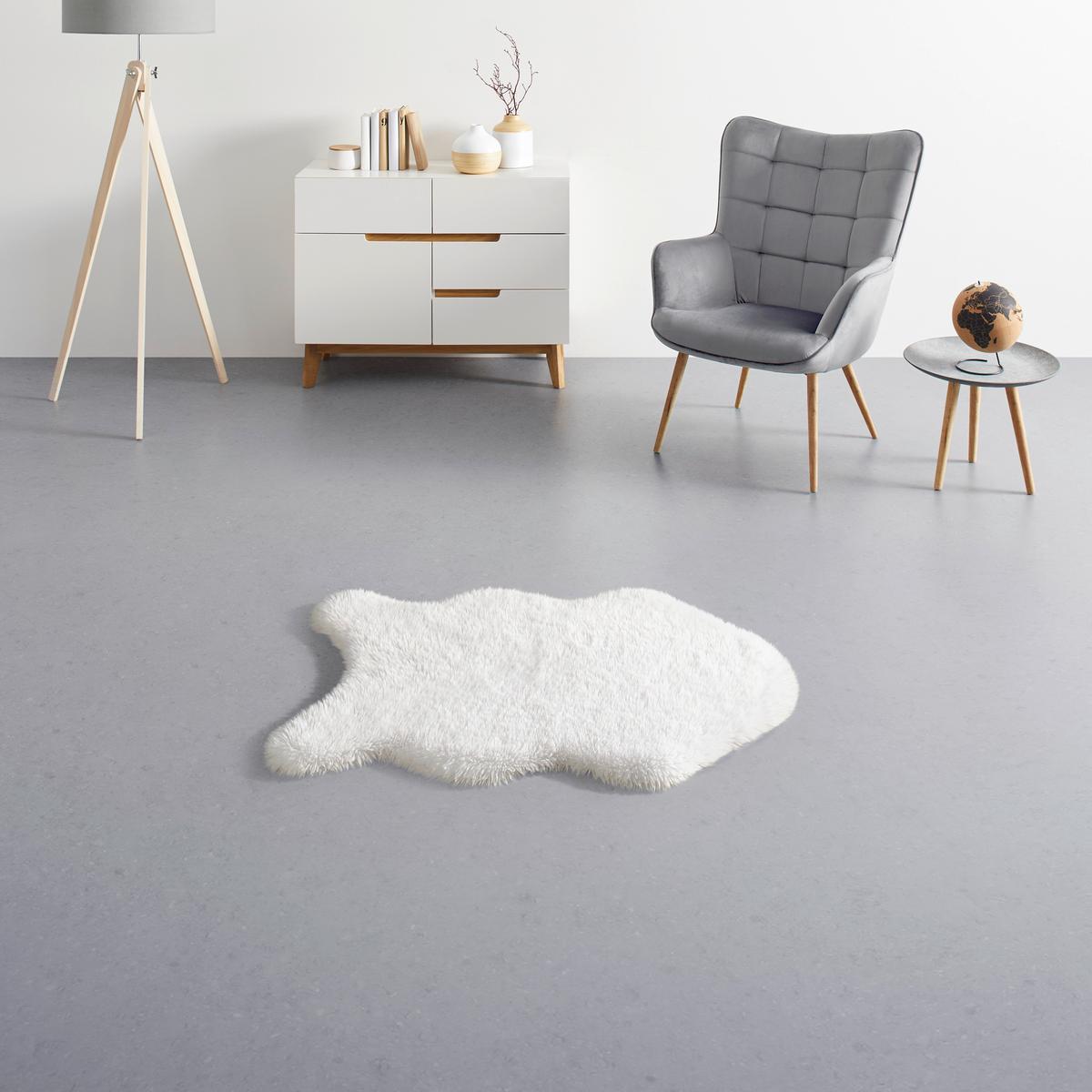 Műszőrme Emil 60/90 - bézs/fehér, Konventionell, szőrme (60/90cm) - Mömax