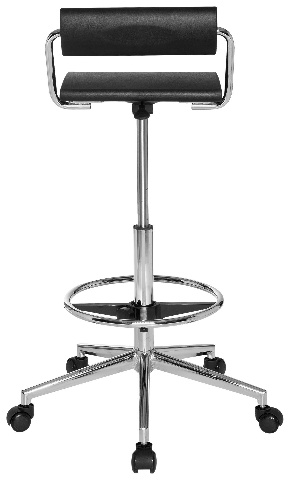 Bürohocker Top Work 28 Schwarz - Schwarz, MODERN, Kunststoff/Metall (62/80/62cm) - MID.YOU