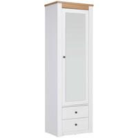 Garderobna Omara Rovigio, Barva Macesna, Bela - črna/barve hrasta, Basics, kovina/steklo (62,2/196,5/42,5cm) - Landscape