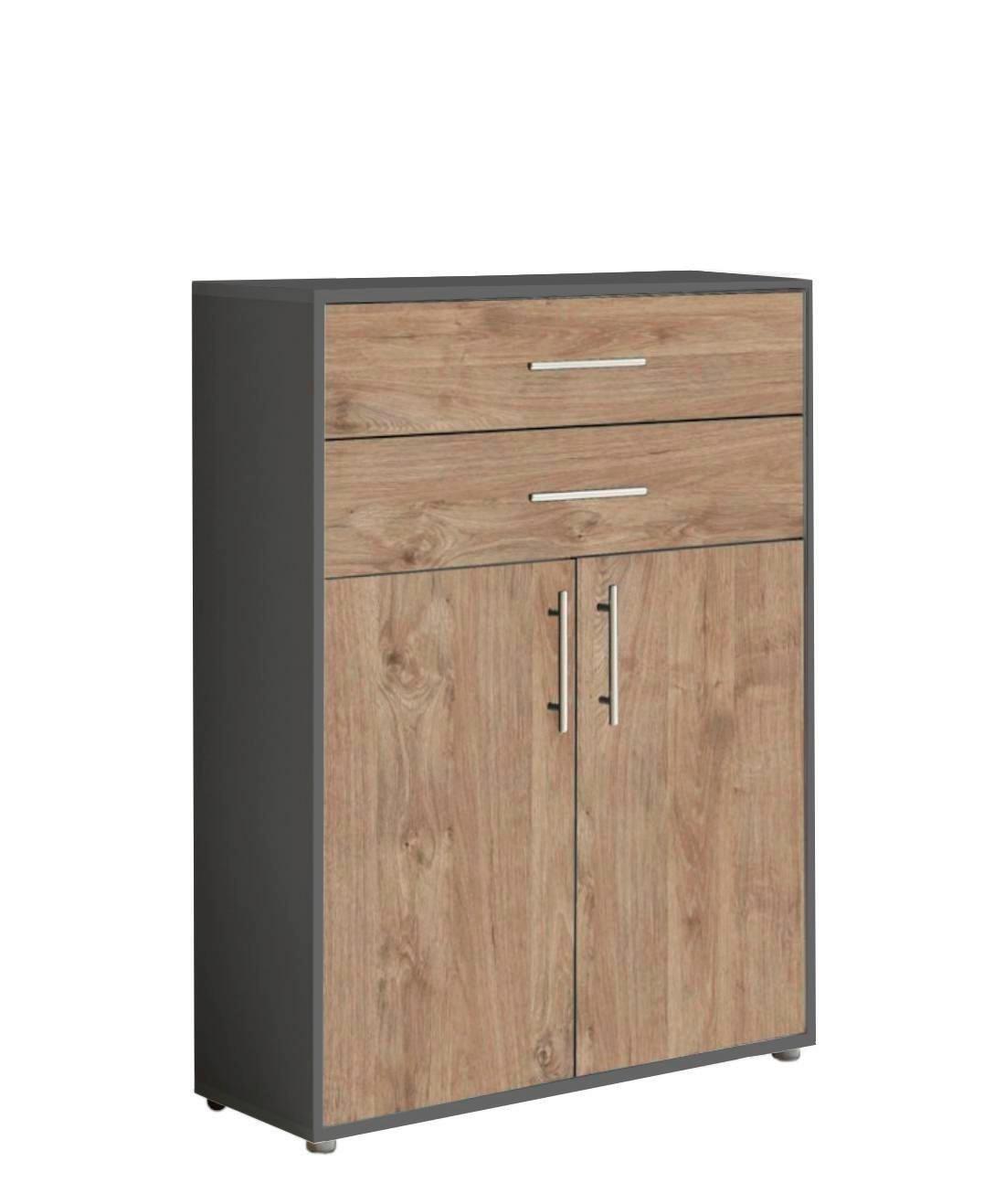 AKTENSCHRANK OFFICE EDITION - Eichefarben/Anthrazit, LIFESTYLE, Holzwerkstoff (84,4/113,6/33cm) - MID.YOU