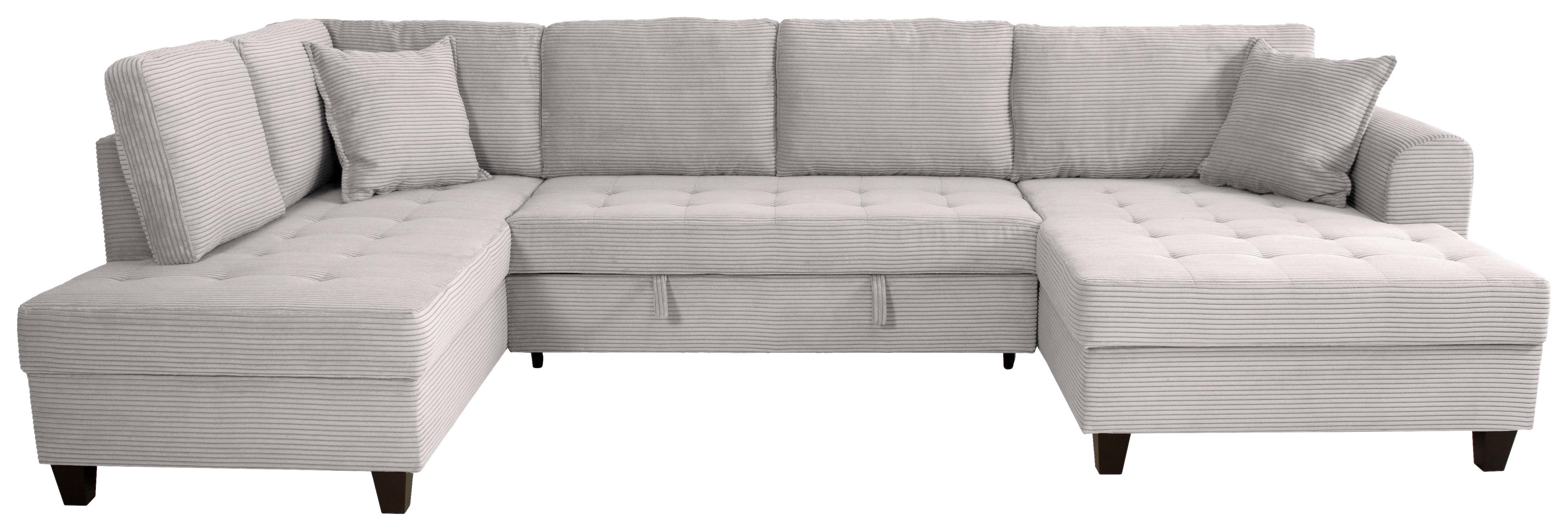 Kutna Garnitura Moritz - svijetlo siva, Trend, tekstil (178/324/155cm)