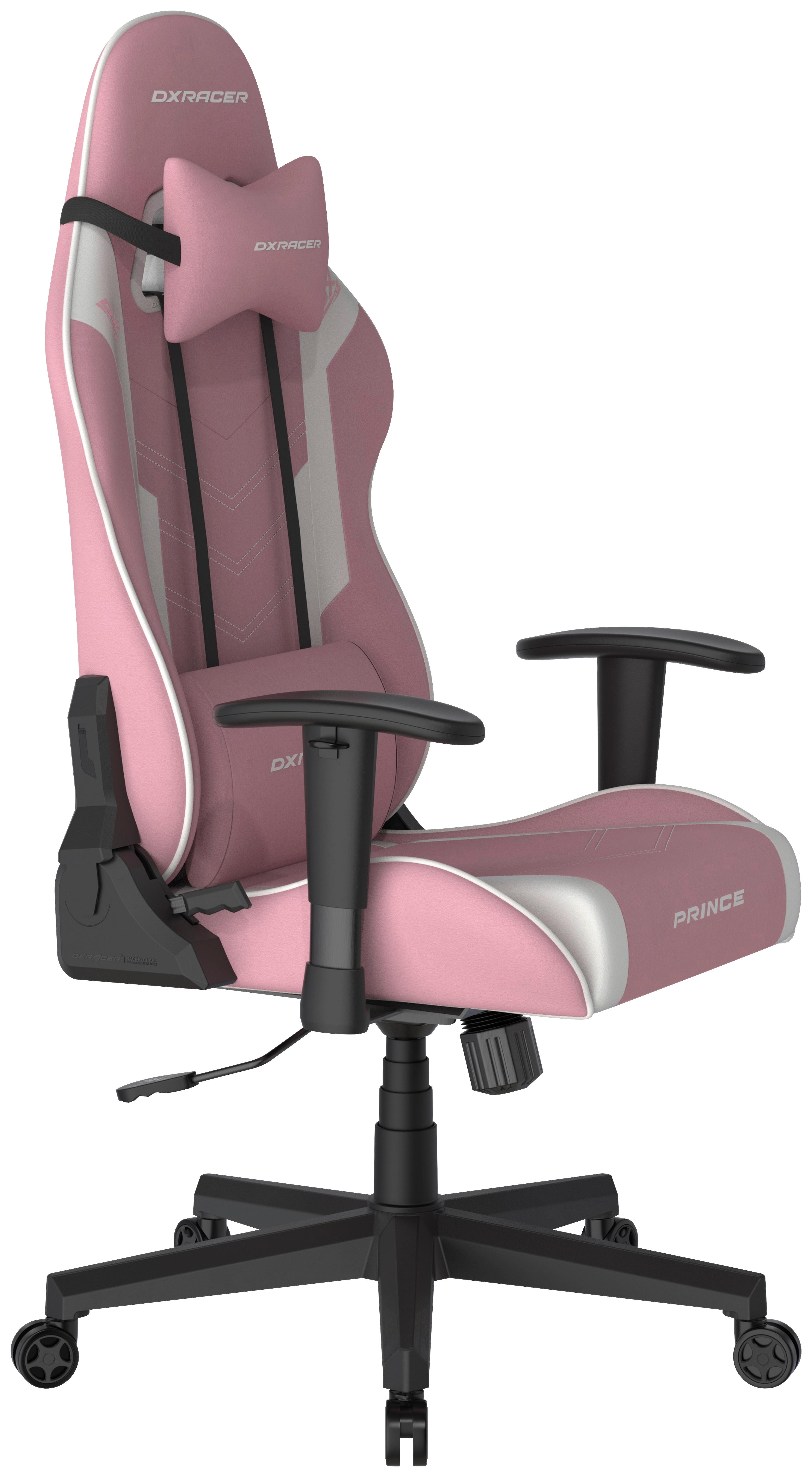 GAMINGSTOL PRINCE - vit/pink, Modern, textil/plast (67/126/67cm) - Dxracer