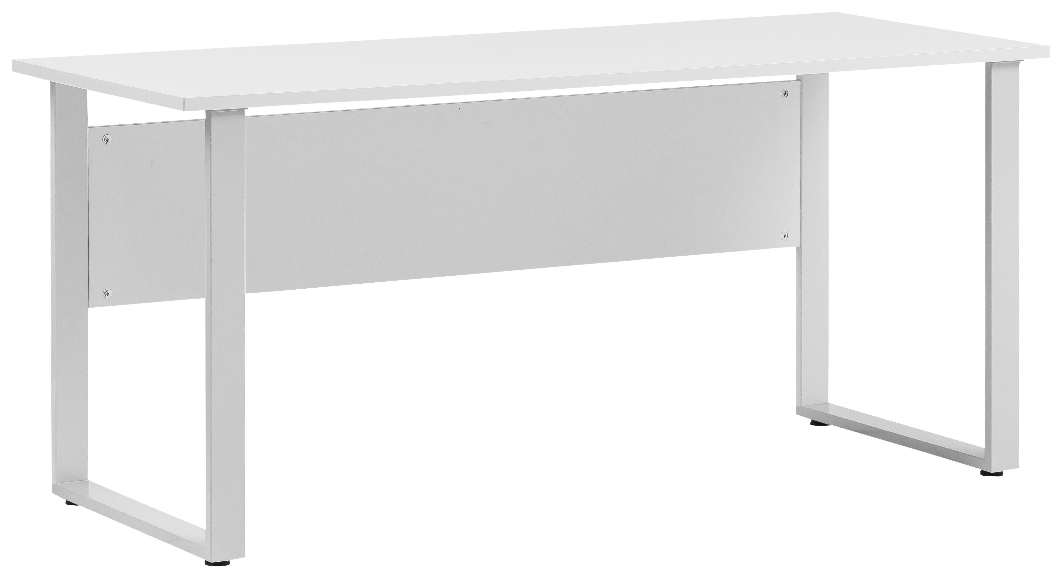 Schreibtisch Serie 1500 ca 160x 75 cm Hellgrau - Hellgrau/Alufarben, KONVENTIONELL, Holzwerkstoff/Metall (160/75/73,2cm) - MID.YOU