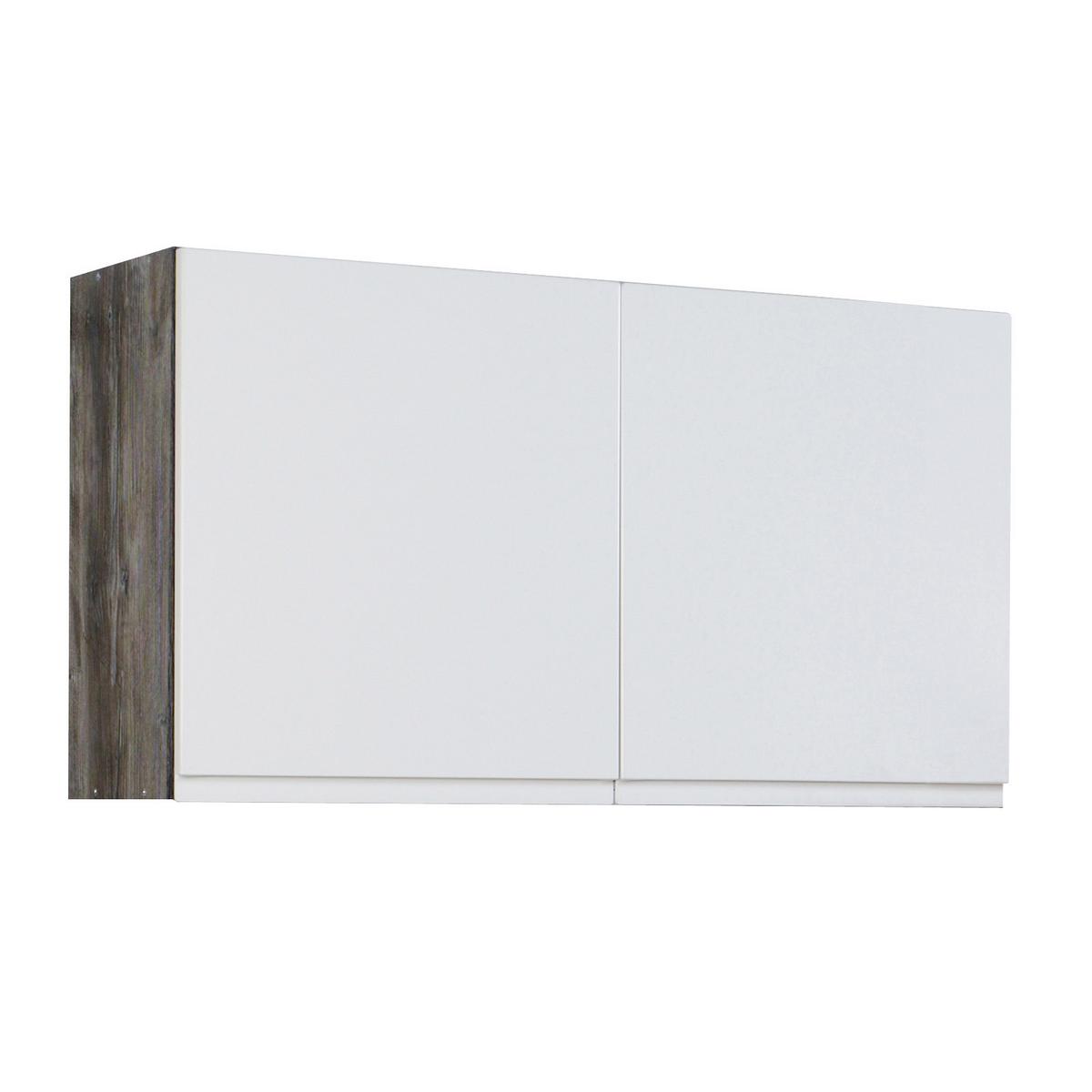 Küchenleerblock "Cardiff" Weiß/Eichefarbe - Weiß Hochglanz/Weiß, Basics, Holzwerkstoff (270cm) - Held
