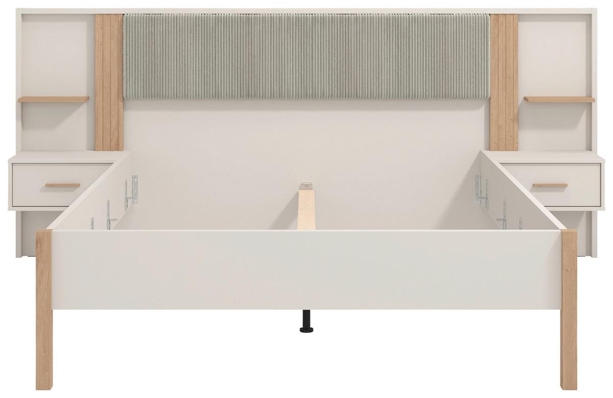 Ágykeret Belfort - kasmírszínű/Artisan tölgy, Modern, faalapú anyag (160/200cm)