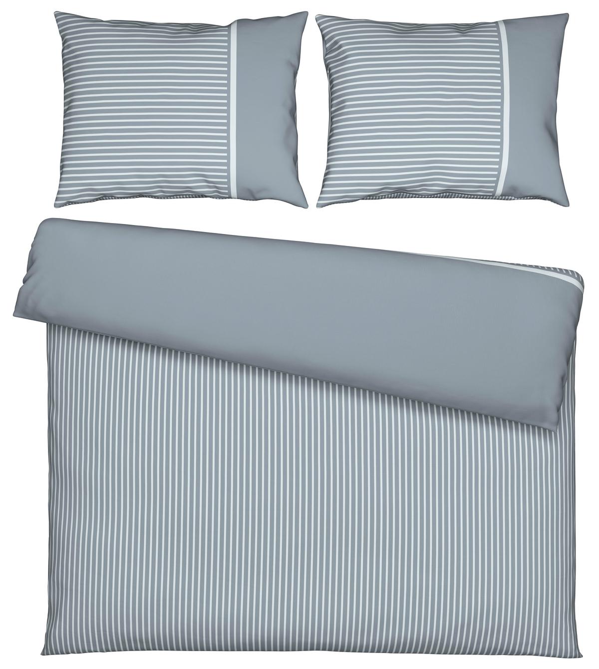Bettwäsche Johannes XXL Graublau ca. 200x220cm - Graublau, KONVENTIONELL, Textil (200/220cm) - Mömax
