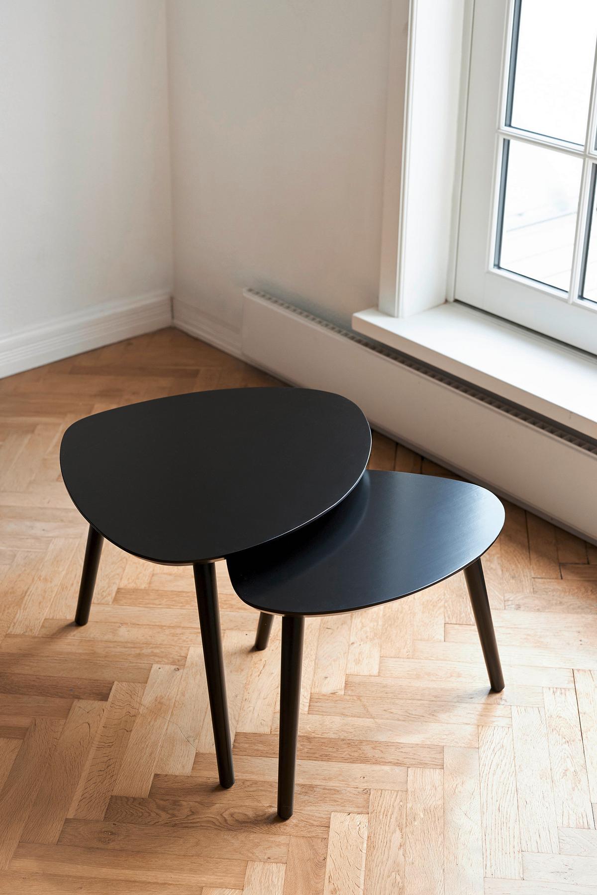 SATZTISCH NOBLE 2161320 - Schwarz, MODERN, Holz (68/57/45cm) - MID.YOU