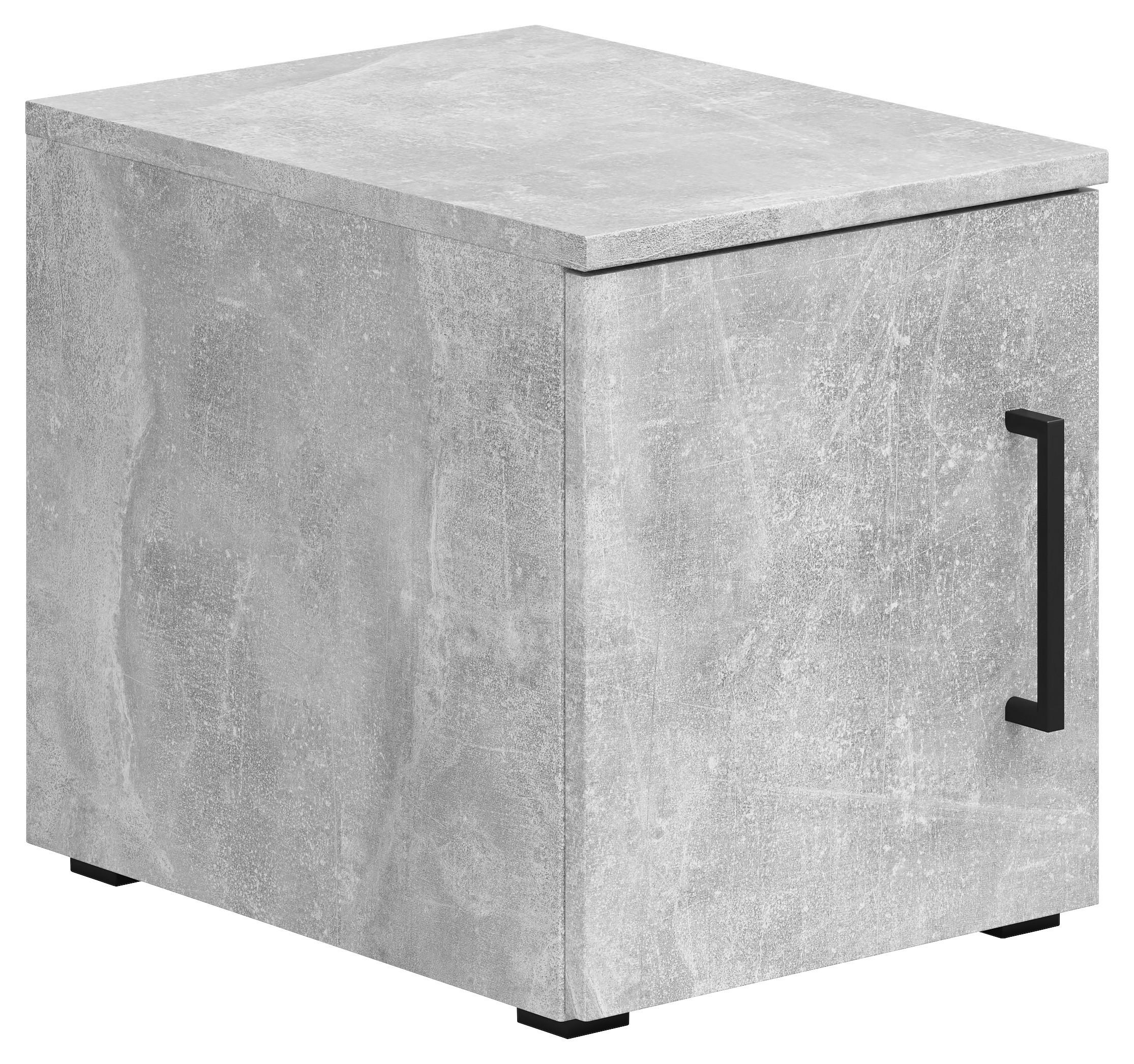Aufsatzschrank Multistauraum Betonoptik - Schwarz/Grau, MODERN, Holzwerkstoff/Kunststoff (30cm) - Mömax