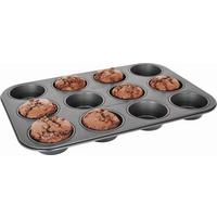 Muffinform Bakery 12-er in Schwarz aus Metall - Schwarz, KONVENTIONELL, Metall (38/26,5cm) - Zenker