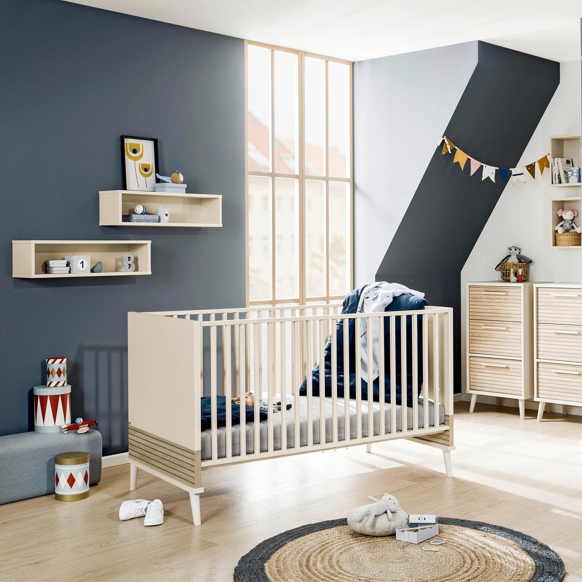 ŁÓŻKO SZCZEBELKOWE EEFJE BABYBETT - beżowy, Basics, materiał drewnopochodny (146,8/76,3/87,6cm) - Paidi