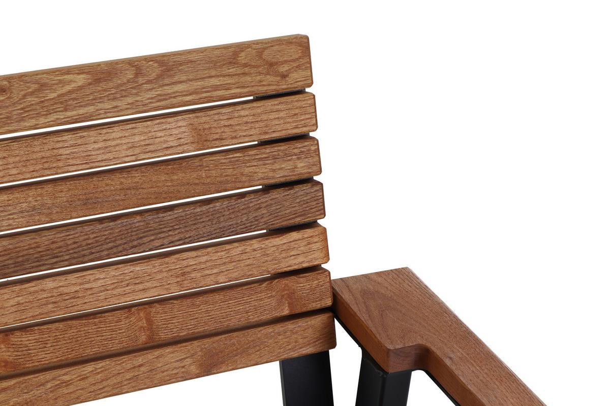 Gartensessel-Set Bozen 2-tlg. Echtholz/Schwarz - Naturfarben, Basics, Holz/Metall (60/83/58,5cm) - Siena Garden