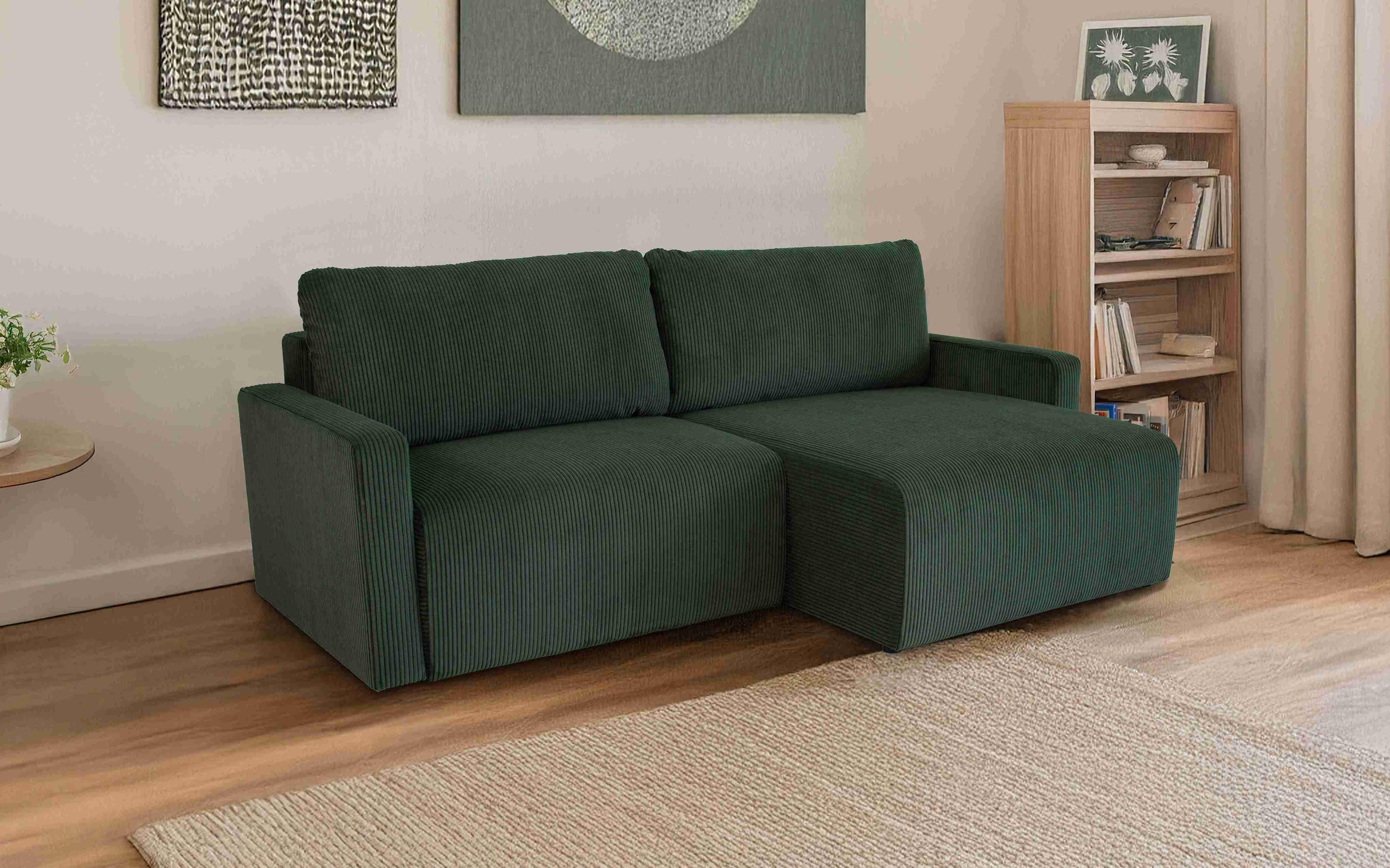 Kutna Garnitura Dave - zelena, Moderno, tekstil (227/92/146cm) - Best Price