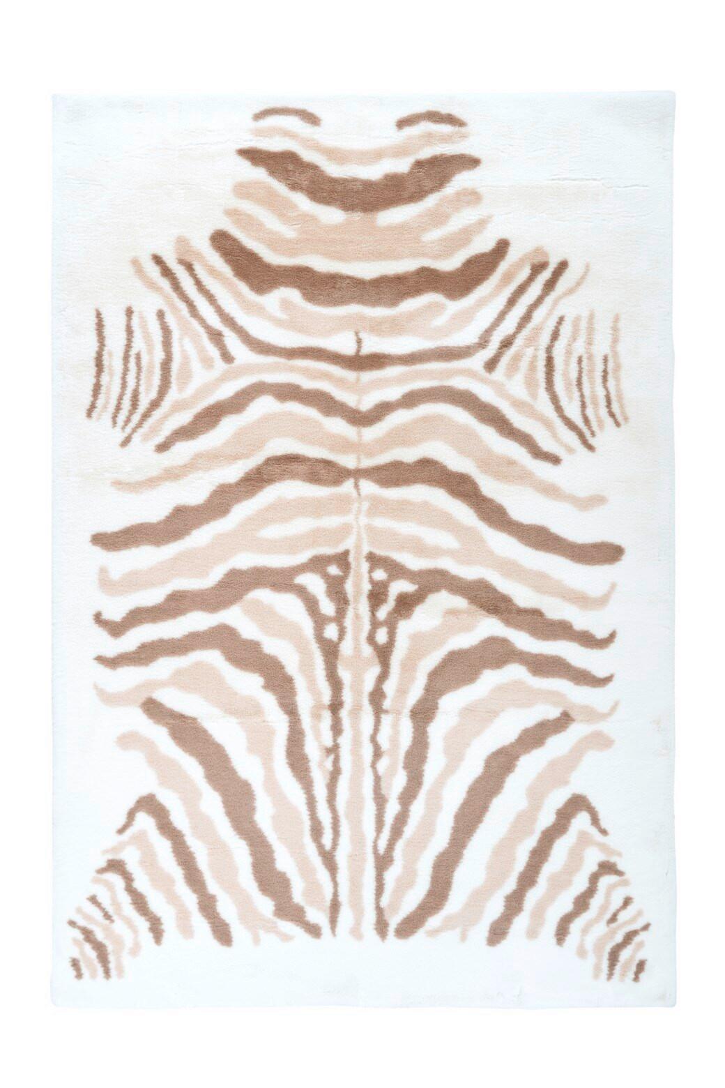 Hochflorteppich Rabbit Animal - Taupe/Creme, Konventionell, Textil (160/230cm) - Kayoom
