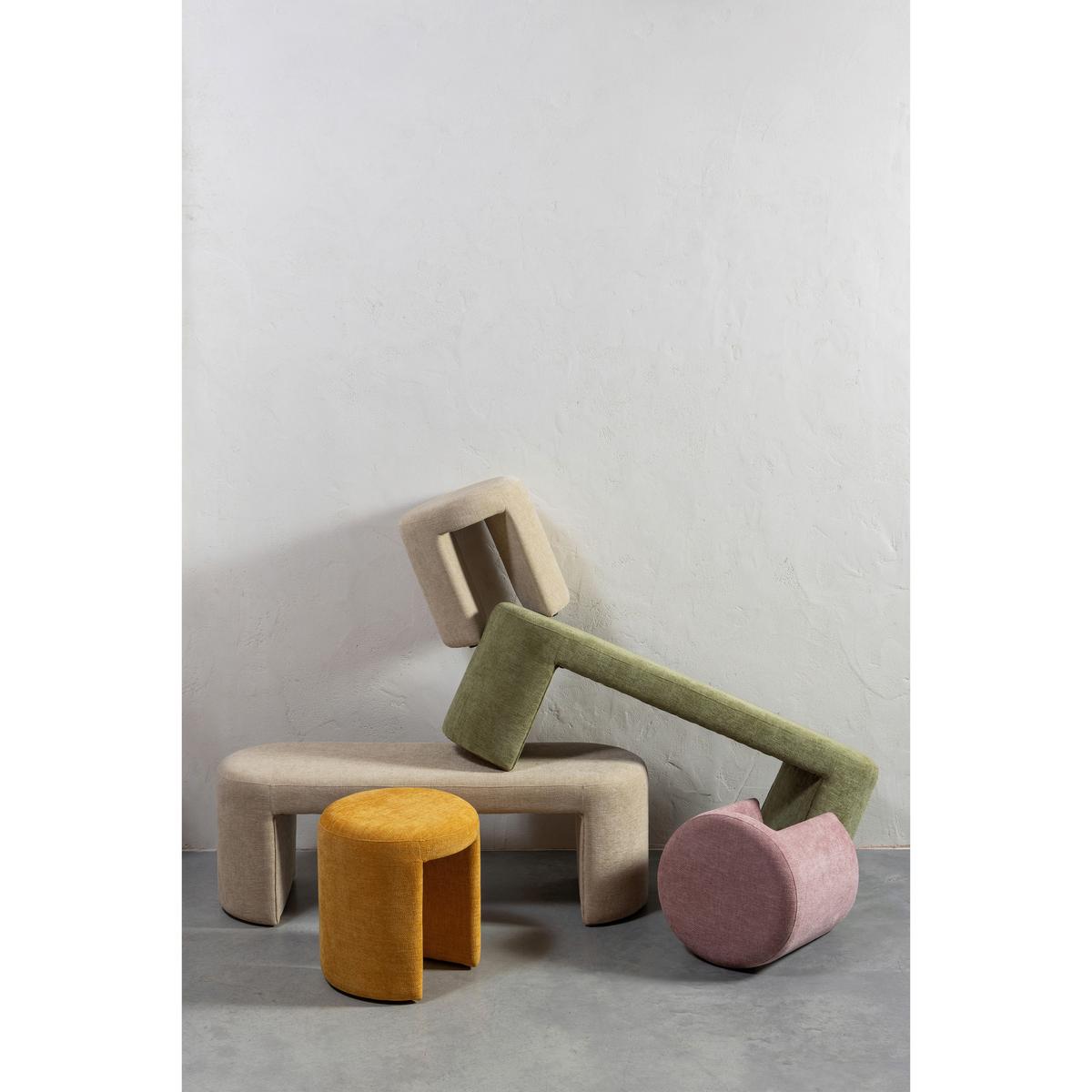Hocker Charlie Naturfarben - Naturfarben, Design, Textil (45/47/45cm) - Livetastic