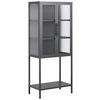 VITRINSKÅP CUBE -TOP- -BASED- - klar/svart, Modern, metall/glas (60/146/34cm) - Based