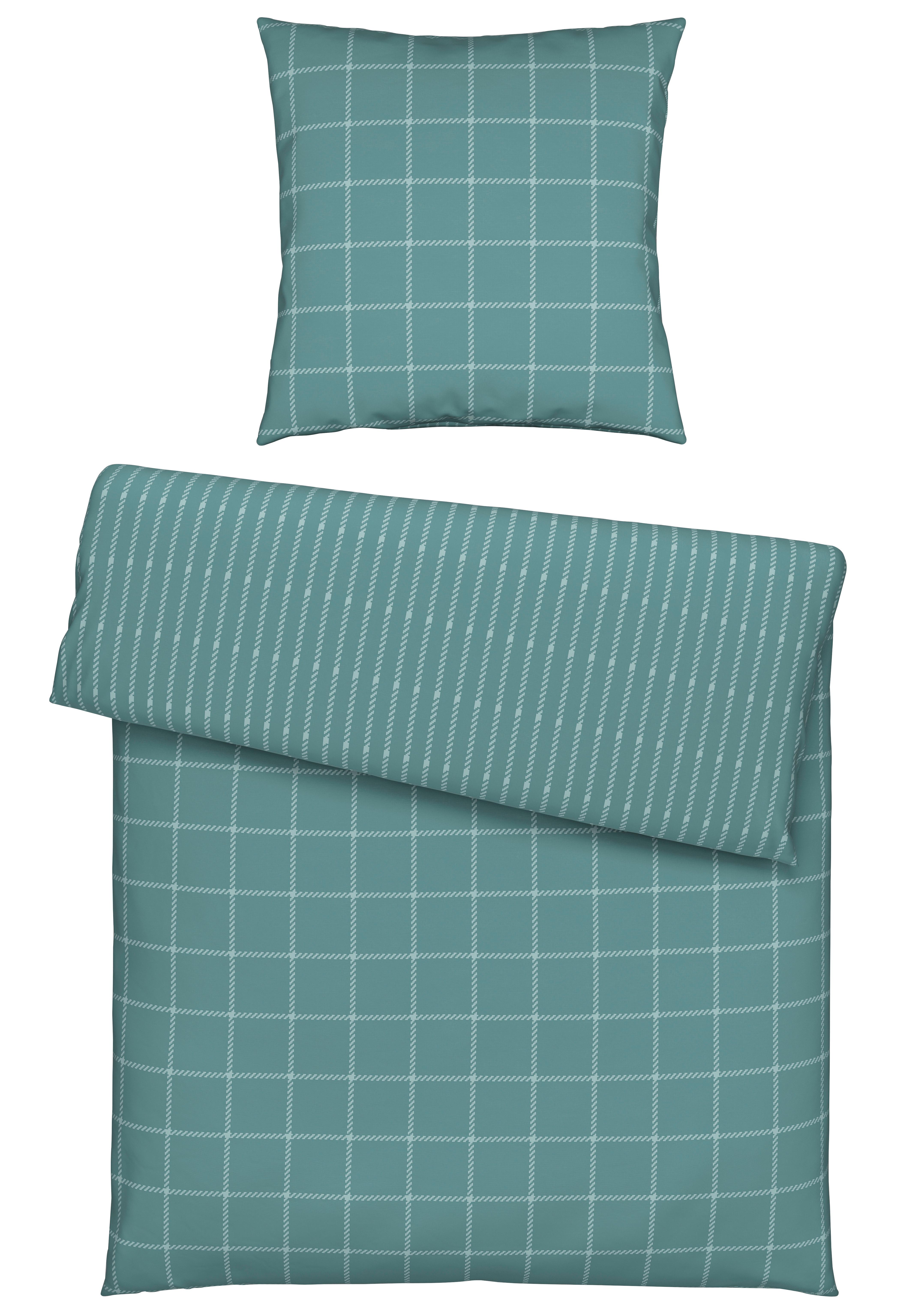Bettwäsche Karo Allover Mineralblau ca. 135x200cm - Blau, KONVENTIONELL, Textil (135/200cm) - Mömax