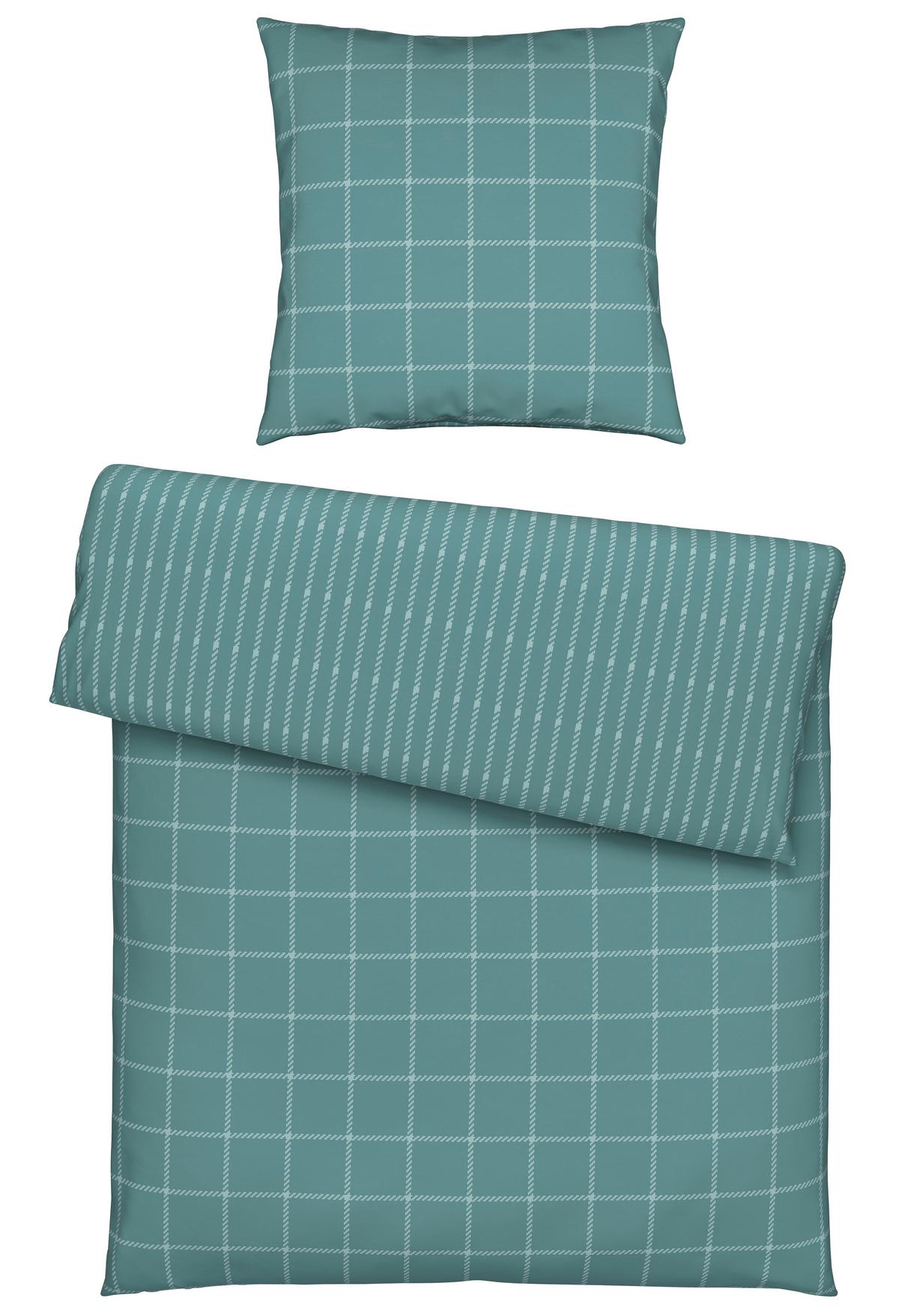 Bettwäsche Karo Allover Mineralblau ca. 135x200cm - Blau, KONVENTIONELL, Textil (135/200cm) - Mömax