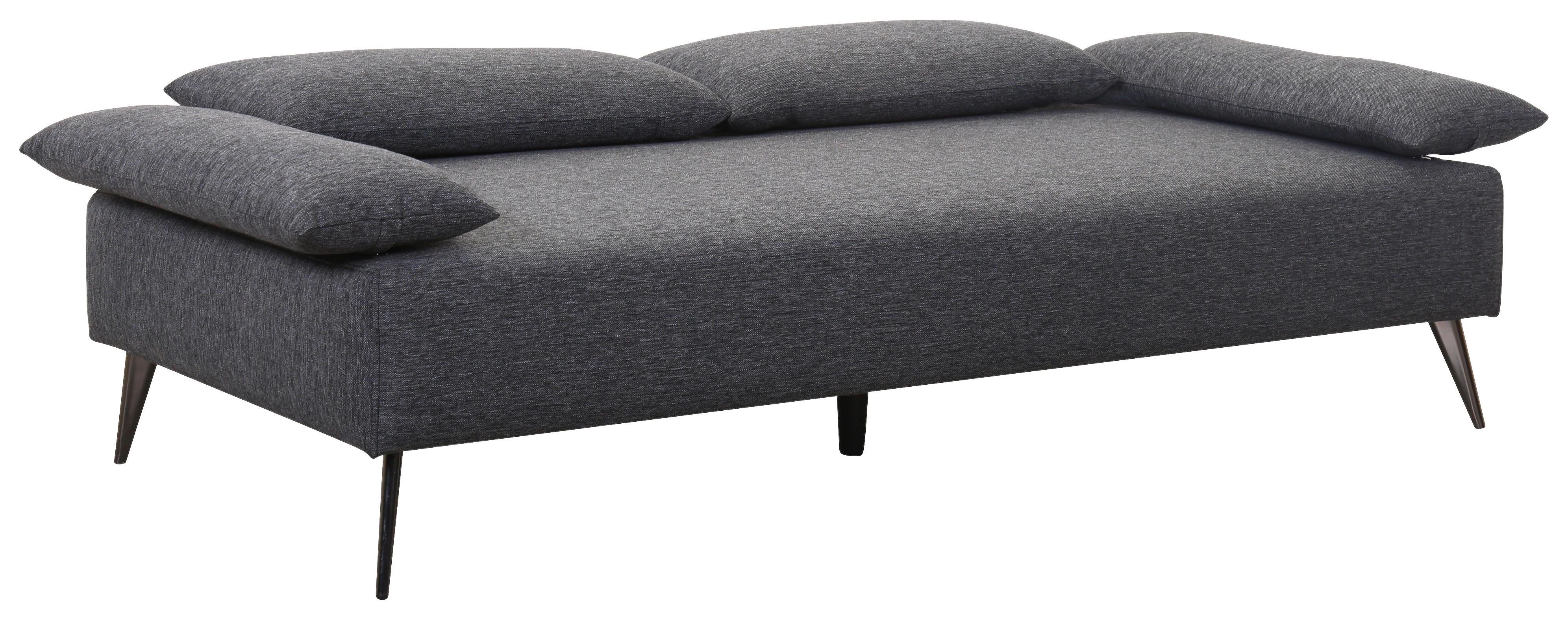 Zofa S Posteljno Funkcijo Genf, Siva - temno siva/črna, Design, kovina/tekstil (207/85/90cm) - Modern Living