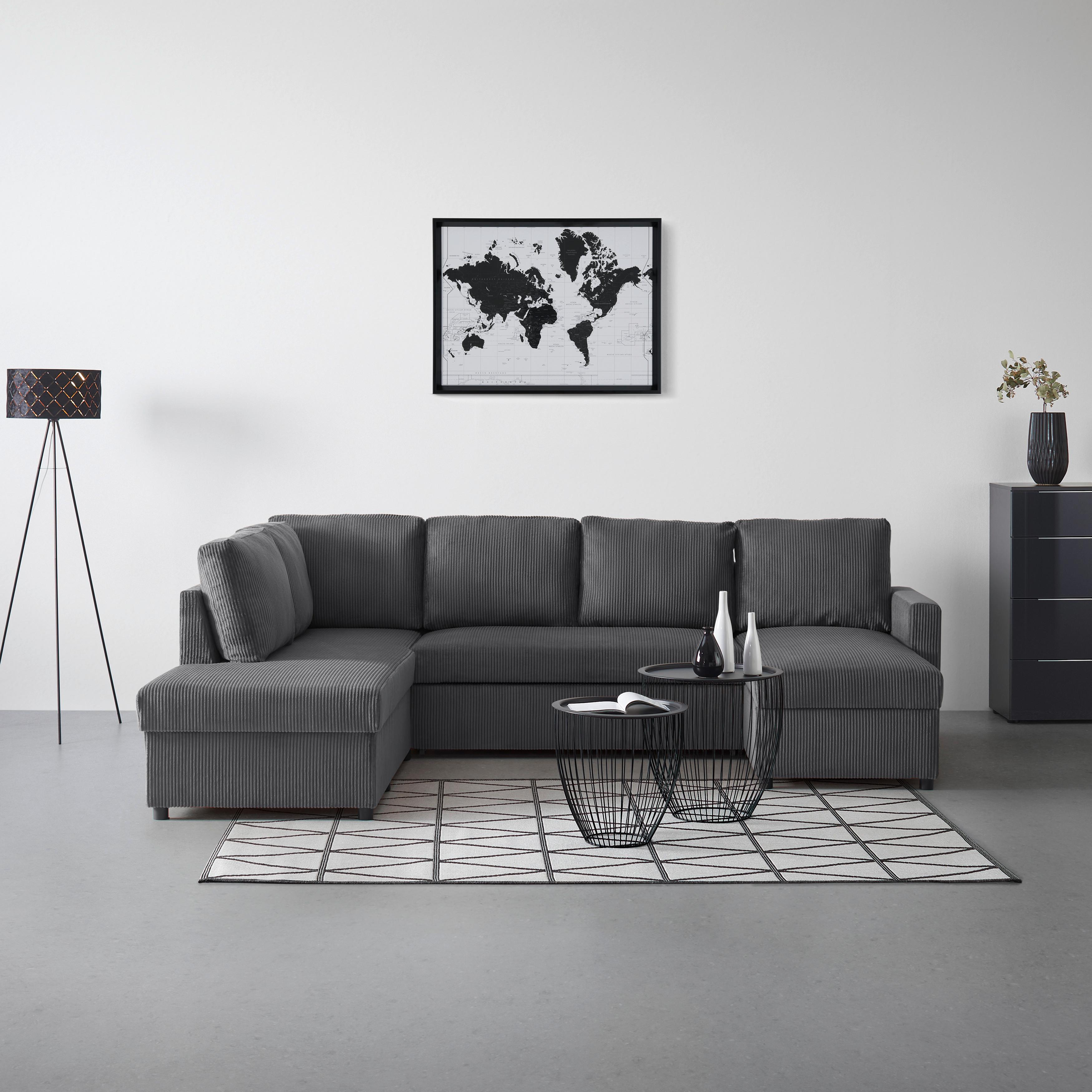 Wohnlandschaft ACV Links Anthrazit - Anthrazit, MODERN, Holz/Holzwerkstoff (204/89cm) - Mömax