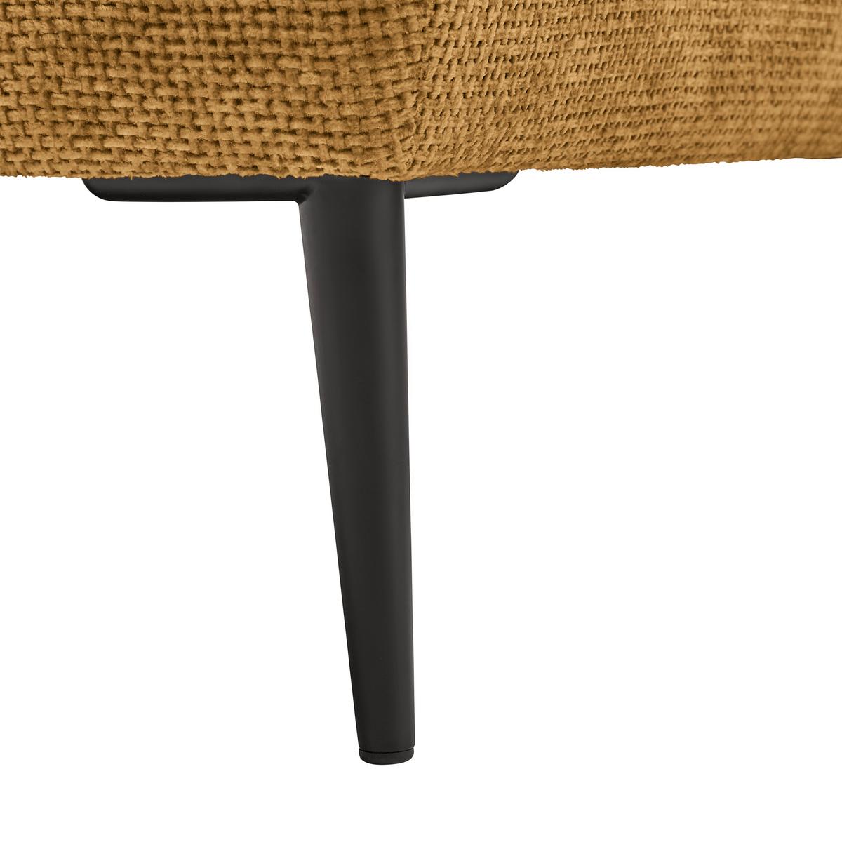 Ecksofa Custom Bernsteinfarben - Bernsteinfarben/Schwarz, MODERN, Textil/Metall (164/85/255cm) - Mömax