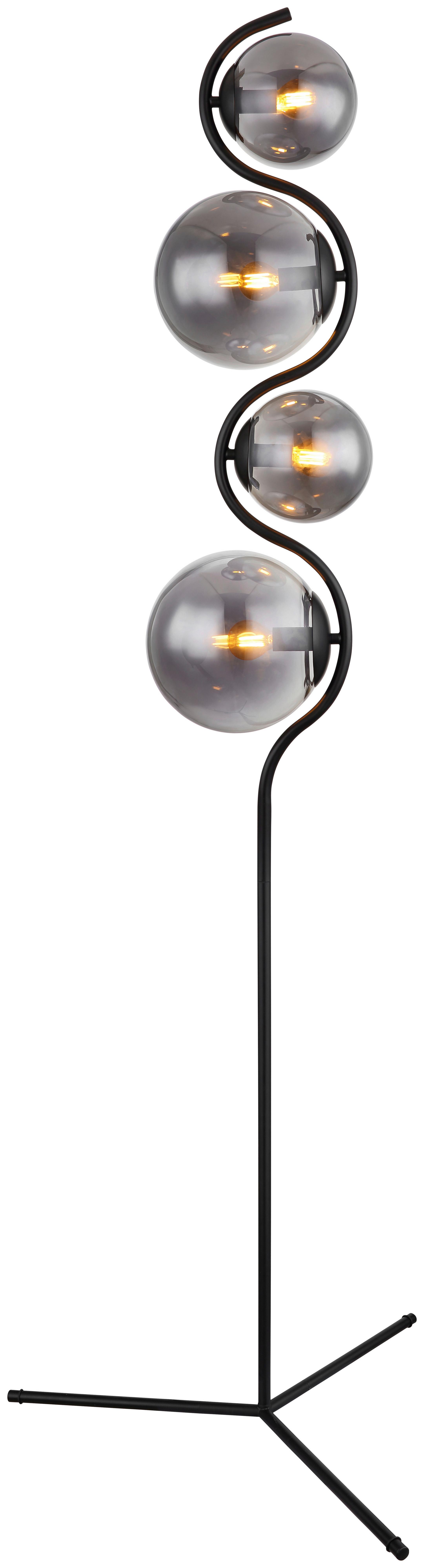 Stoječa Svetilka 15869s Porry - črna, Design, kovina/steklo (66/160cm) - Globo