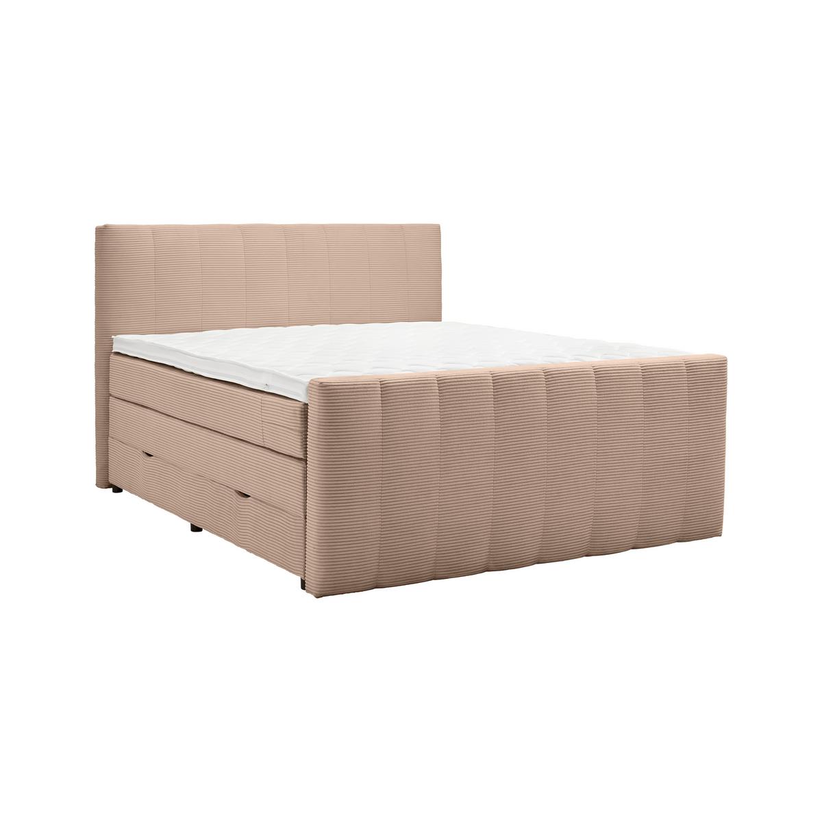 Boxspringbett Malaga Braun ca. 160x200cm - Silberfarben/Schwarz, KONVENTIONELL, Holz/Holzwerkstoff (160/200cm) - Premium Living