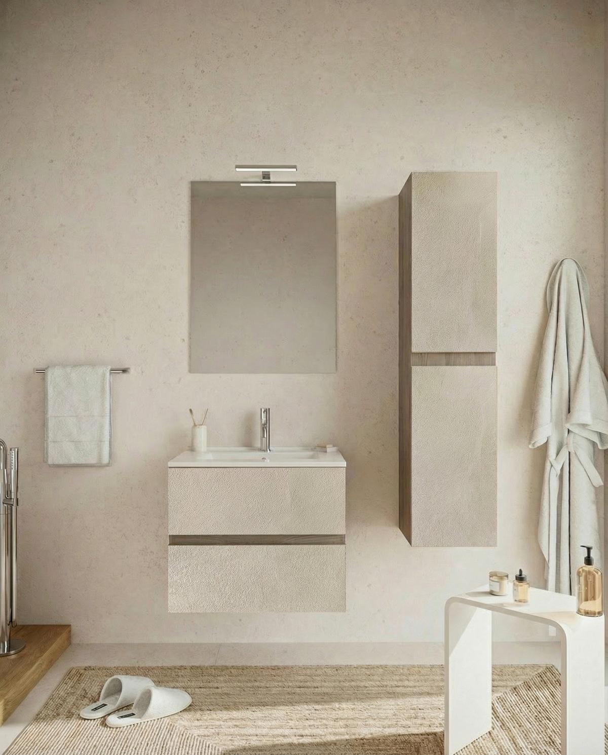 Element Ispod Umivaonika Easy - hrast sivi/krem, Moderno, drvni materijal (60/51/46cm)