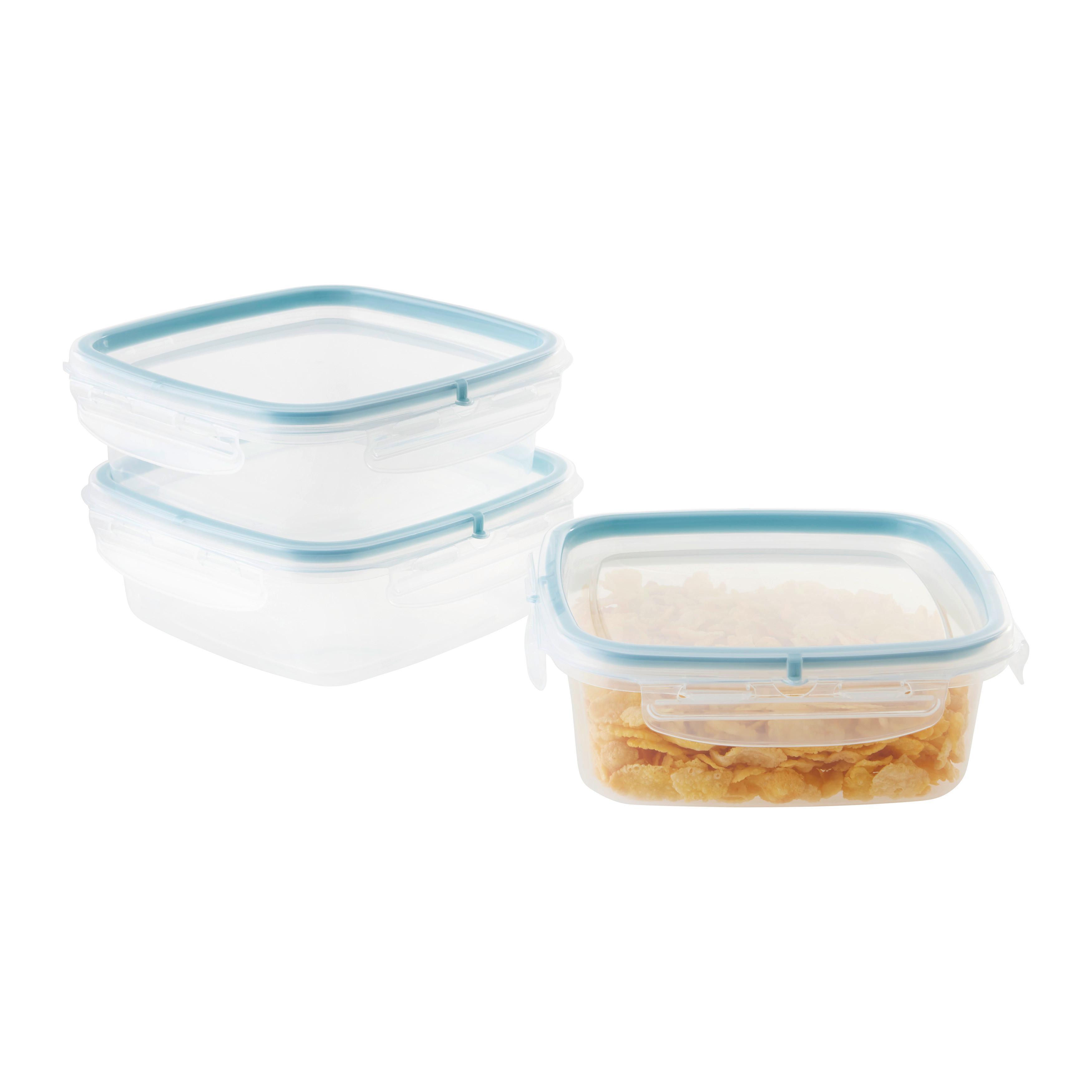 MATBEHÅLLARE SET DIEGO 0,5L - transparent/pastellblå, Klassisk, plast (14,7/14,7/8cm) - Mömax