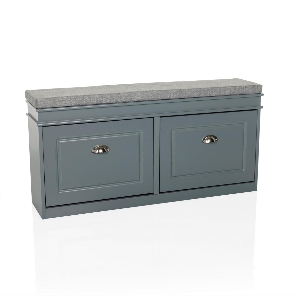 Omara Za Čevlje Estha 2, Siva - srebrne barve/siva, Moderno, kovina/leseni material (104/52/24cm) - MID.YOU