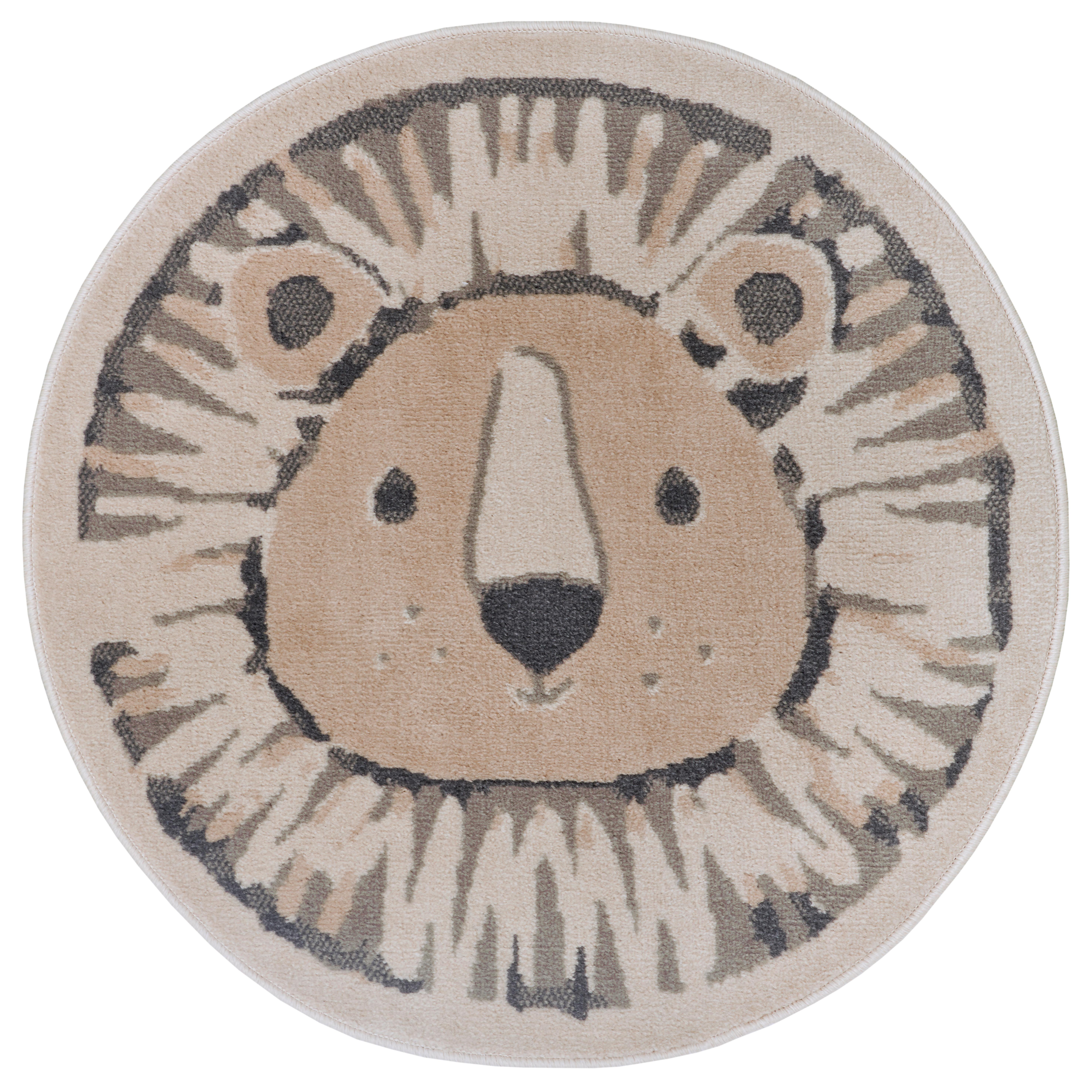 DYWAN DZIECIĘCY LION RUND CREME GRAU 140CM - kremowy/szary, Design, tworzywo sztuczne (140cm)