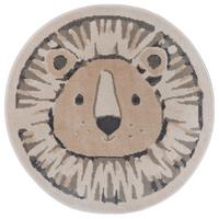 DYWAN DZIECIĘCY LION RUND CREME GRAU 140CM - kremowy/szary, Design, tworzywo sztuczne (140cm)