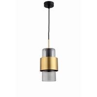 Hängeleuchte Lp-866/1pl Sm Gd_miele - Goldfarben/Grau, Basics, Glas (10/150cm)