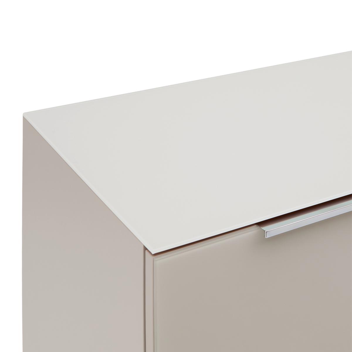 Kommode Siena Kaschmir - Chromfarben/Kaschmir, MODERN, Glas/Holzwerkstoff (90/99/40cm) - Mömax