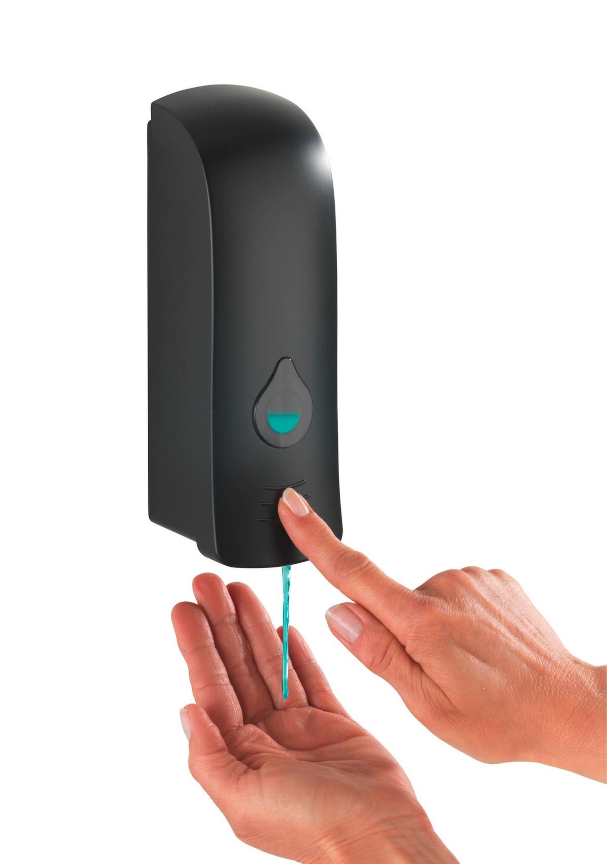 Dozator săpun Ranera - negru, Modern, plastic (7/22/7,5cm) - Wenko