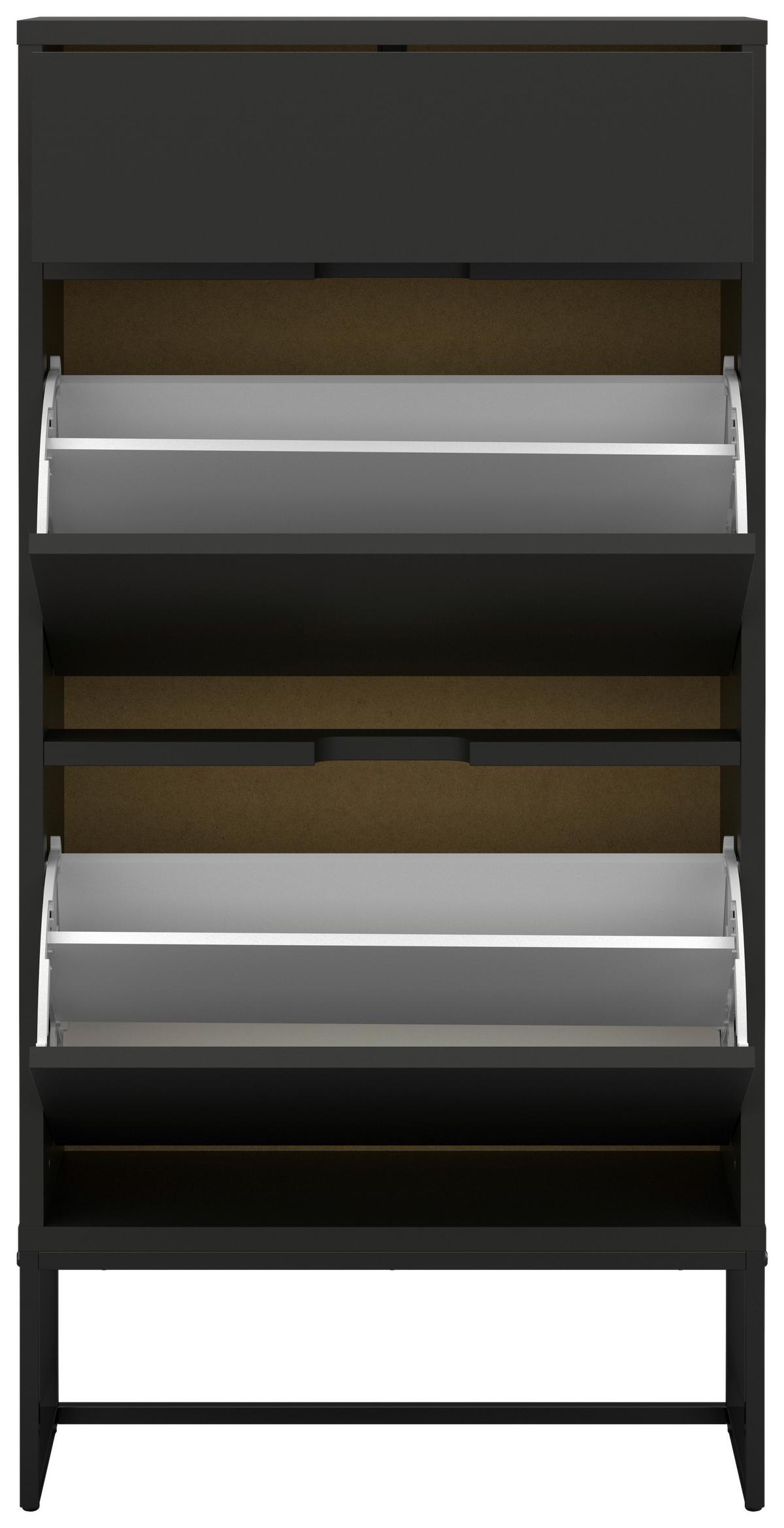 SZAFKA UCHYLNA NA BUTY LIPP - czarny, Design, materiał drewnopochodny/metal (58/116/28cm)