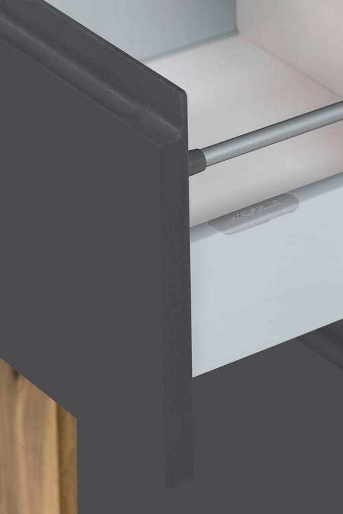 Hochschrank "Varese" in grau/wotaneiche - Eiche Wotan/Grau, MODERN, Holzwerkstoff (65/180/35cm) - Held