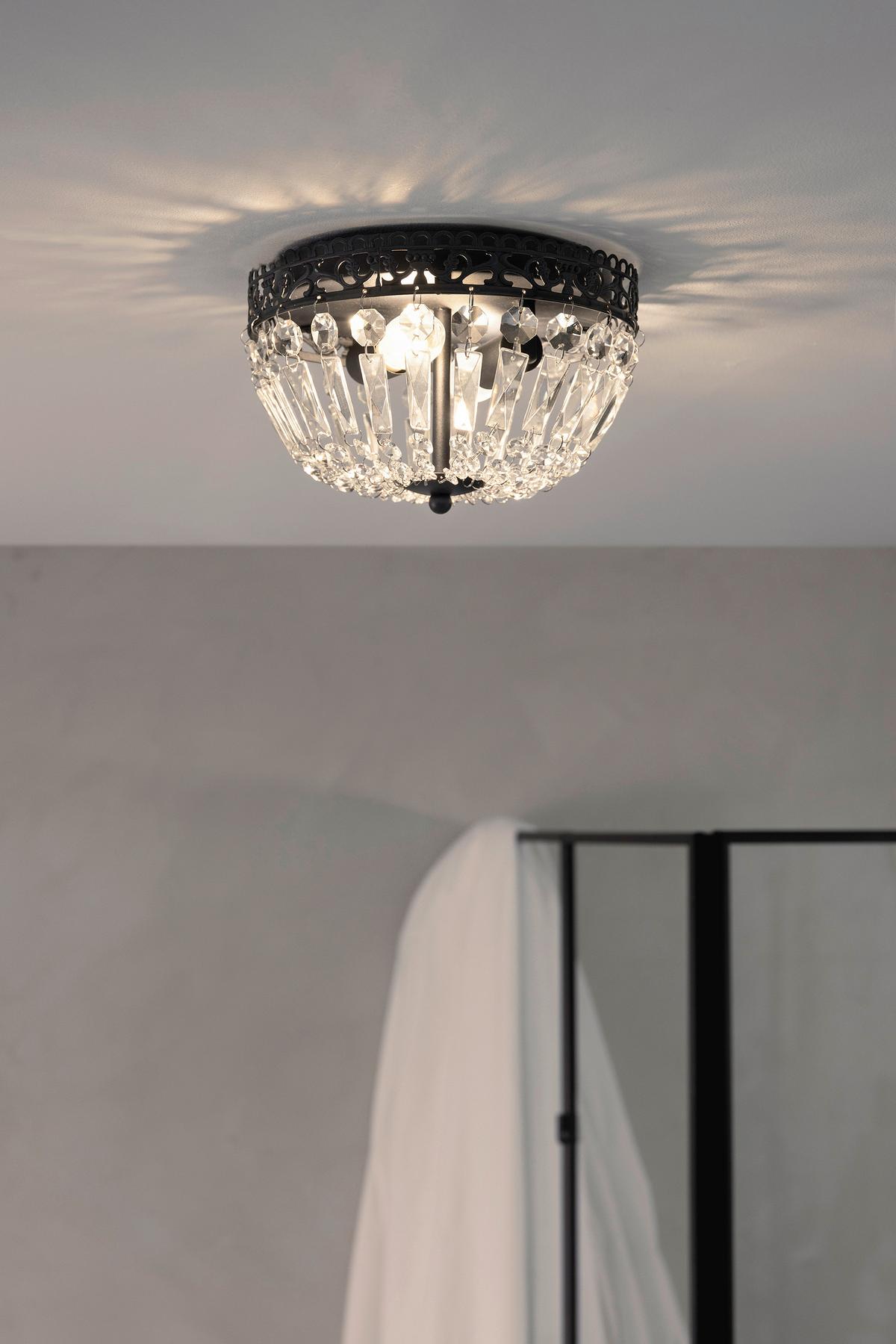 Kronleuchter Etienne max. 40 Watt - Klar/Schwarz, Basics, Glas/Metall (25/25/17cm) - Markslöjd