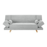 Schlafsofa Funky Hellgrau Webstoff - Hellgrau/Naturfarben, MODERN, Holz/Textil (183/73/79cm) - Bessagi Home