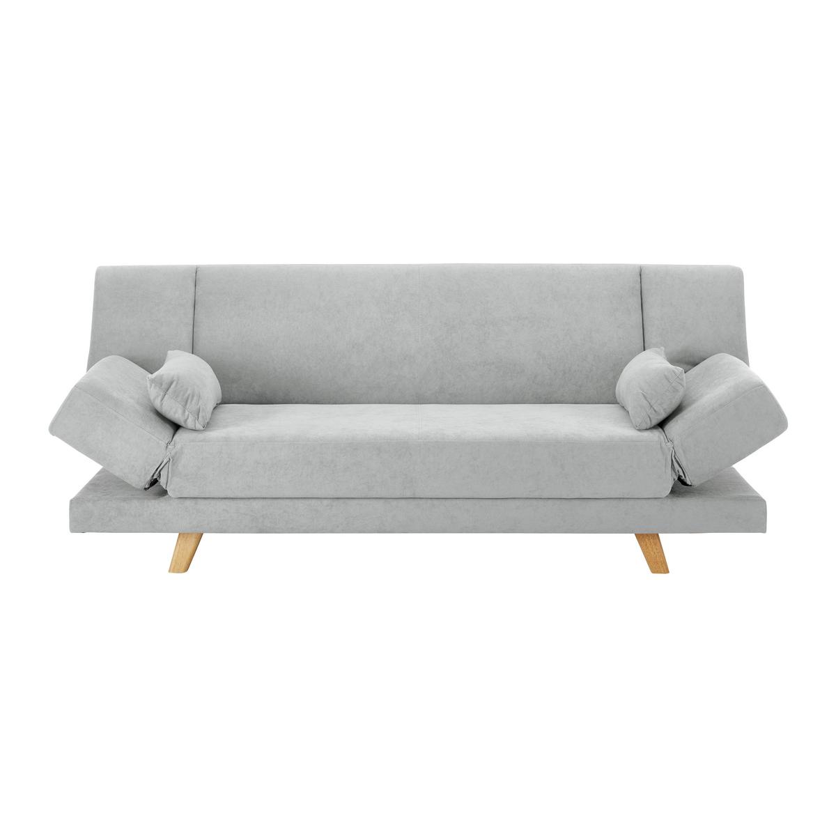 Schlafsofa Funky Hellgrau Webstoff - Hellgrau/Naturfarben, MODERN, Holz/Textil (183/73/79cm) - Bessagi Home