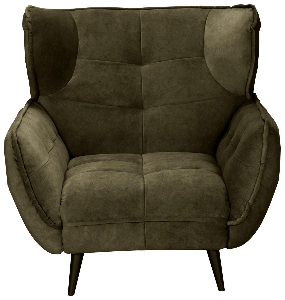 Fotel Ariana - olívazöld, Modern, textil (103/105/98cm)