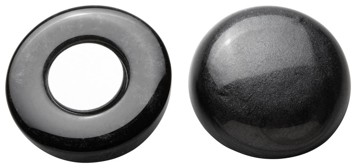 Tischtuchbeschwerer Perle in diversen Farben - Creme/Schwarz, Naturmaterialien/Metall (4cm) - Modern Living