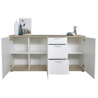 Sideboard GW-Top in Eiche/Weiß - Alufarben/Weiß, MODERN, Holzwerkstoff (192/88/40cm) - Mömax