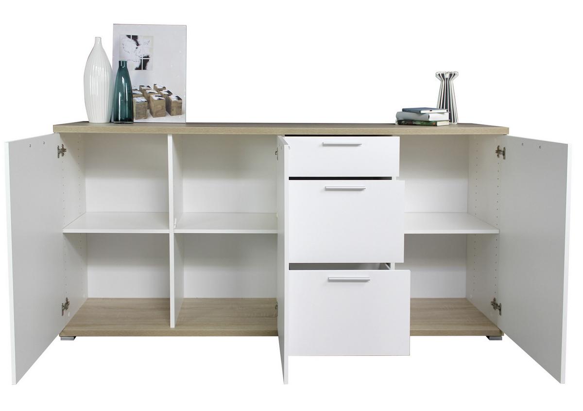 Sideboard GW-Top in Eiche/Weiß - Alufarben/Weiß, MODERN, Holzwerkstoff (192/88/40cm) - Mömax