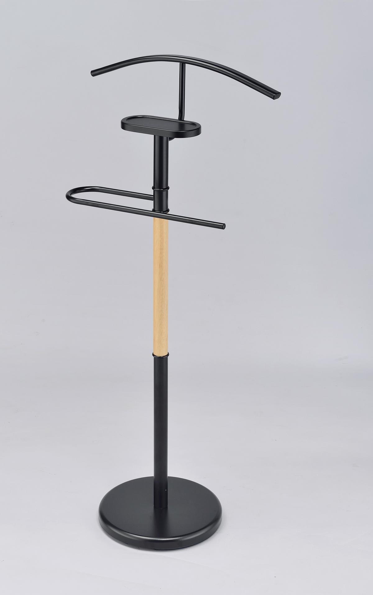 Valet haine MICHA II - culoare natur/negru, Modern, lemn/metal (45/111/28.5 cmcm) - Modern Living