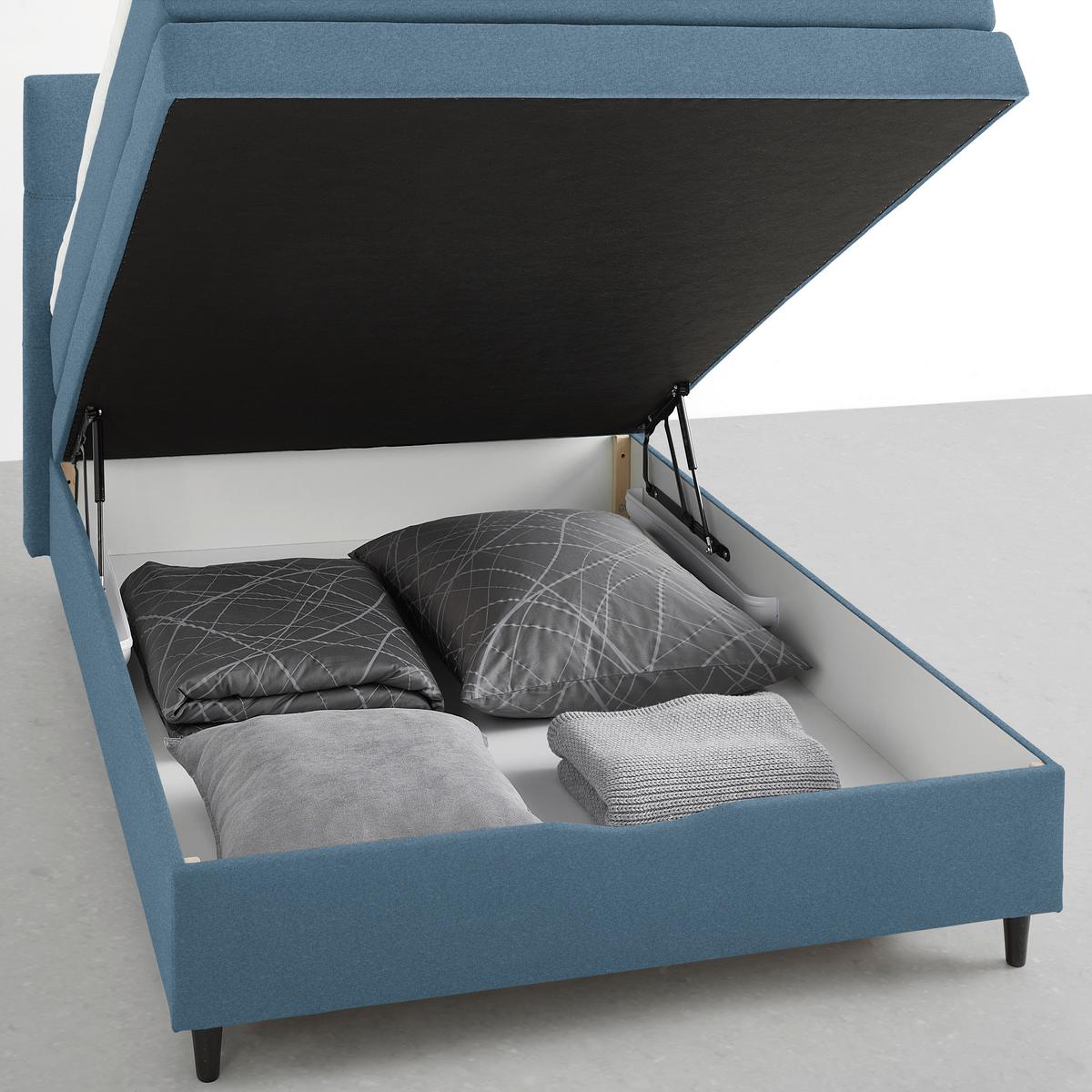 Boxspring Krevet Miami - tamno plava, Konvencionalno, drvni materijal/tekstil (120/200cm) - Modern Living