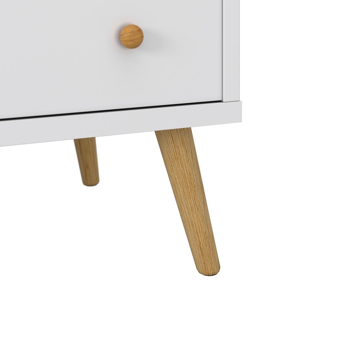 Drehtürenschrank Ludo Weiß ca. 60x180x40 cm - Weiß/Naturfarben, MODERN, Holz/Metall (60/180/40cm) - Bessagi Home