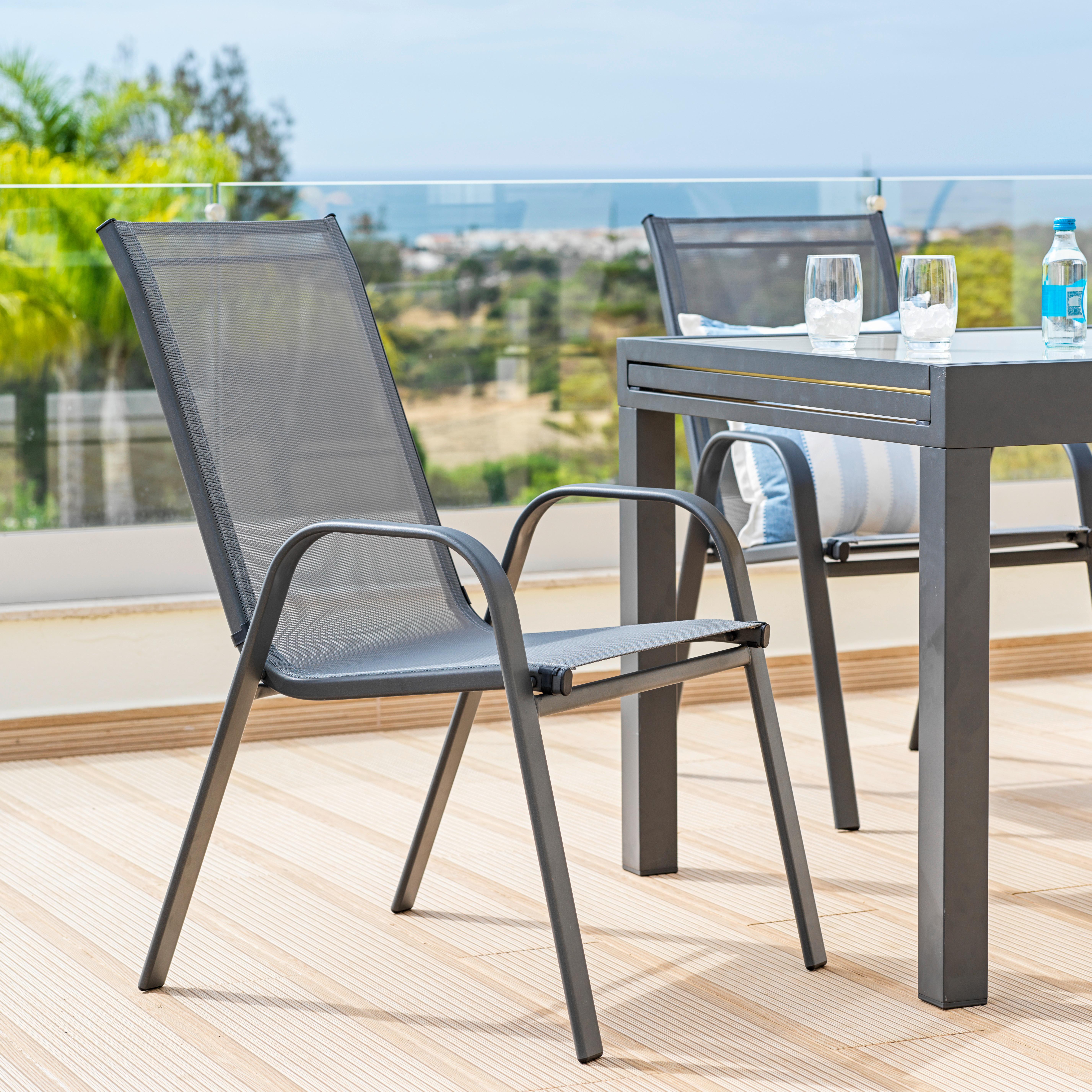 Stolica Stitch - tamnosiva/siva, Osnovno, metal/tekstil (54/92/73cm) - Mömax