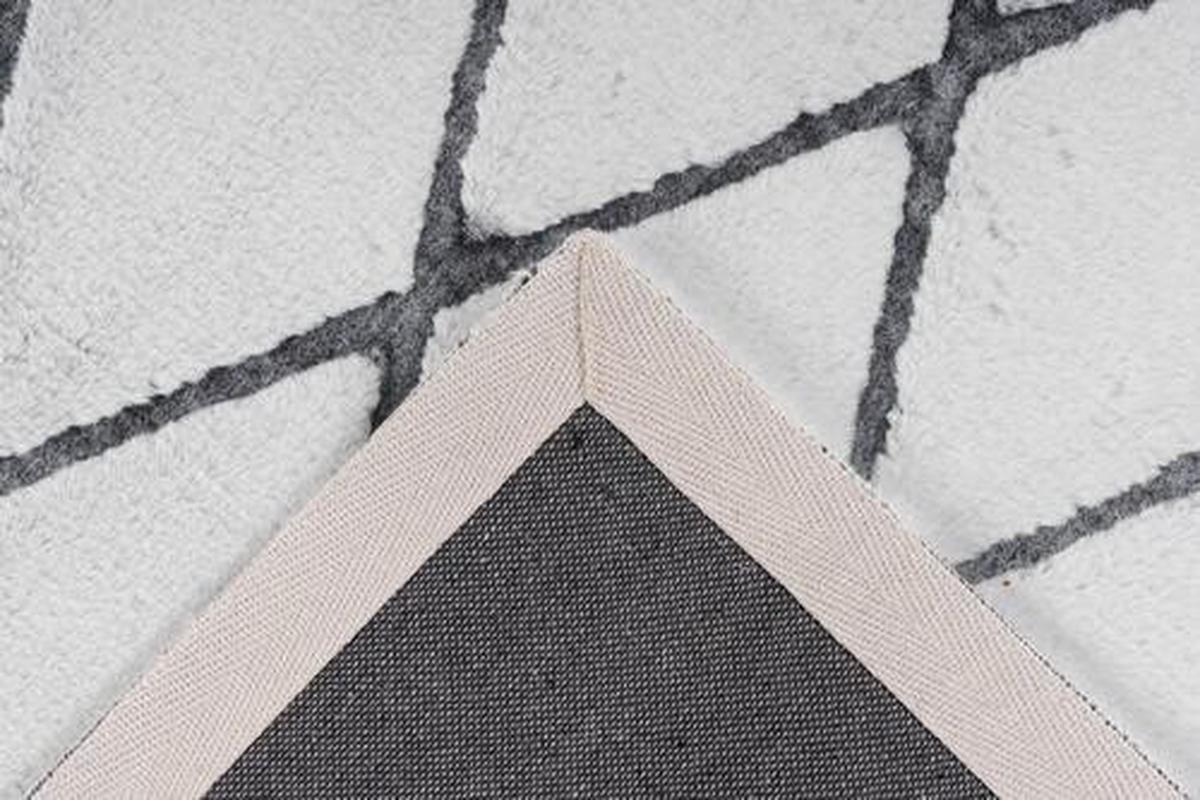 Hochflorteppich Vivica - Weiss/Anthrazit, Design, Textil (160/230cm) - Kayoom